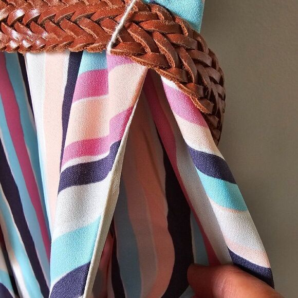 EUC LC LAUREN CONRAD STRIPED SHORT SLEEVES SWING STYLE SHORT DRESS SIZE M - Picture 9 of 16